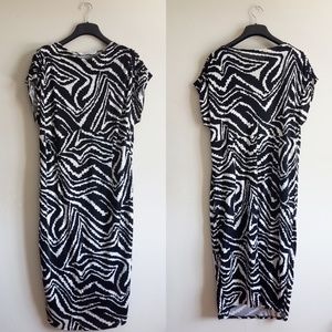 MARINA RINALDI Abstract Print Midi Dress